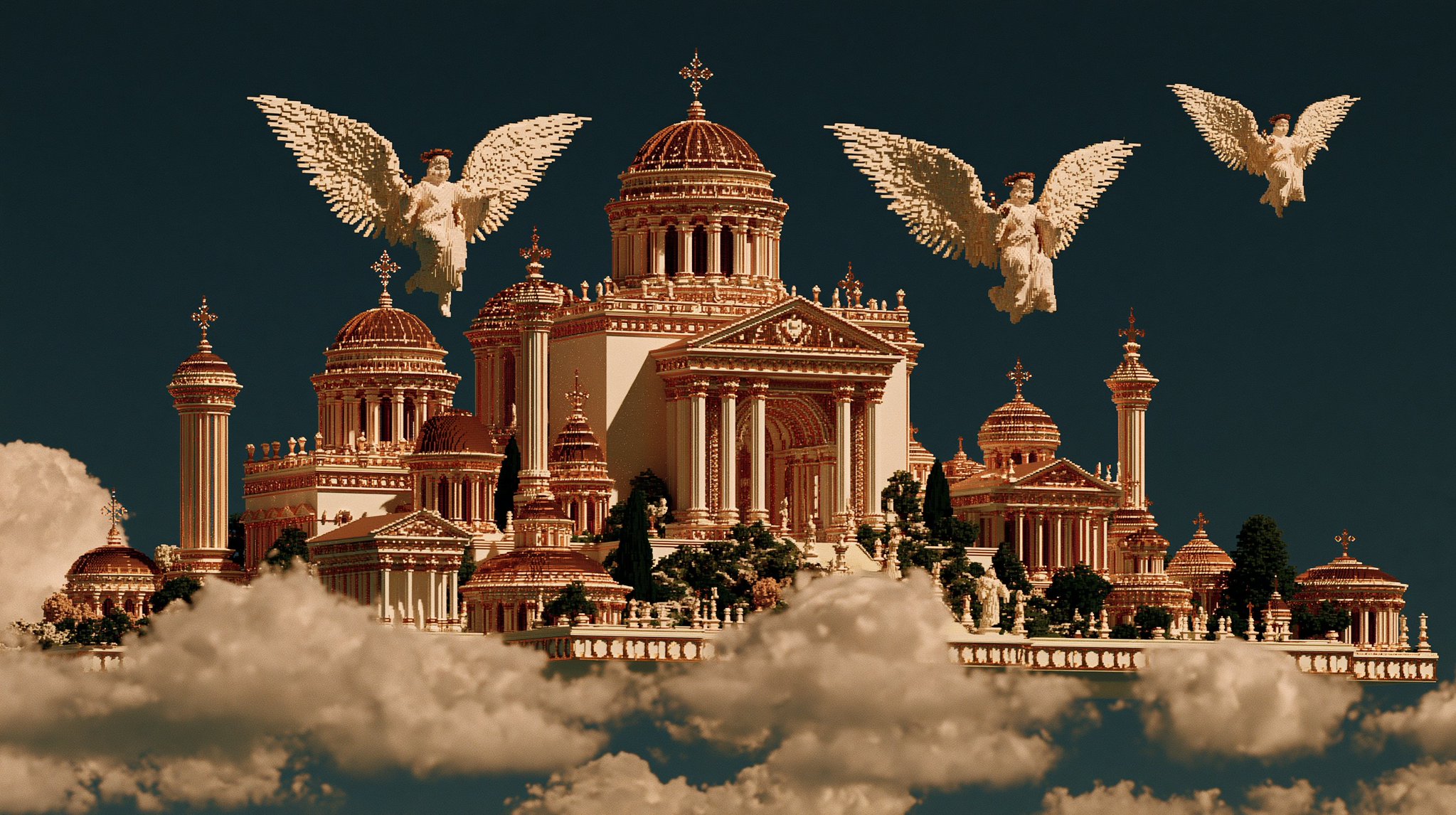 A palace of publishers watched over by heralds